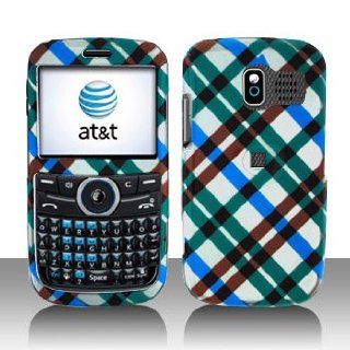 Premium   Pantech Link Blue Plaid Cover   Faceplate   Case   Snap On   Perfect Fit Guaranteed Cell Phones & Accessories
