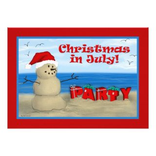 Christmas in July Party invitations