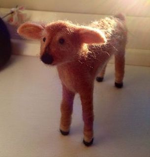 deer needle felted decorative ornament by little patch