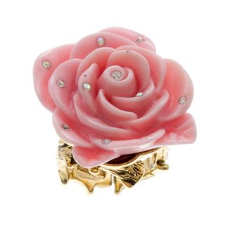 Betsey Johnson CZ Pink Flower Stretch Ring Betsey Johnson Fashion Rings