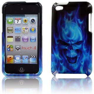 Apple iPod Touch 4 Blue Skull Protective Case Cell Phones & Accessories