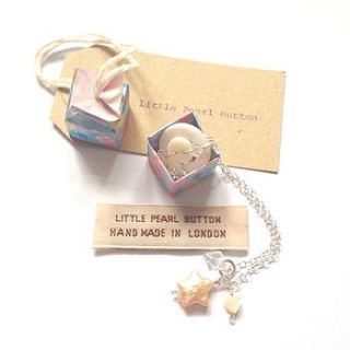 pearly star necklace in a box by little pearl button