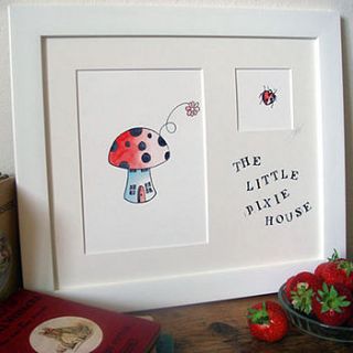 toadstool, handmade print by inky rose