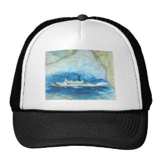 USCGC Coast Guard SHERMAN CA Nautical Chart Art Trucker Hats