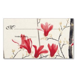 Vintage Wedding, Japanese Magnolia Tree Business Card Template