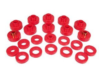 Prothane 1 102 Red Body Mount Bushing Kit for CJ5, CJ7, CJ8, YJ and TJ   22 Piece Automotive