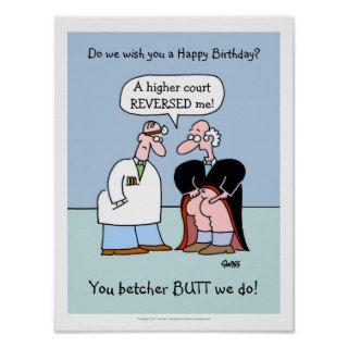 Funny Lawyer Birthday Poster Card