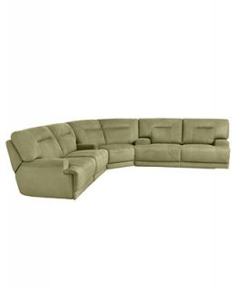 Ricardo Fabric Reclining Sectional Sofa, 3 Piece Power Recliner (2 Sofas and Wedge) 146W x 146D x 38H   Furniture