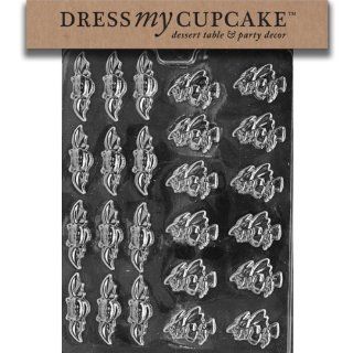 Dress My Cupcake DMCH103 Chocolate Candy Mold, Bats and Witches, Halloween Kitchen & Dining