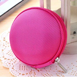 ChineOn Round Canvas Coin Purse Wallet Case Caddy Box for Key Coins  Earphone Cable(Hot Pink)  Cosmetic Bags  Beauty