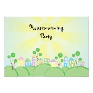 Cute Rainbow Houses Housewarming Personalized Invitations