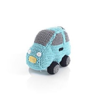 cotton crochet car rattle by the 3 bears one stop gift shop