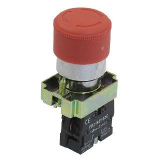 22mm 1 NC N/C Red Sign Emergency Stop Push Button Switch 600V 10A ZB2 BE102C