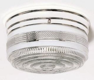 Nuvo SF77/102 Large Polished Chrome Drum with Crystal and White Glass   Close To Ceiling Light Fixtures  