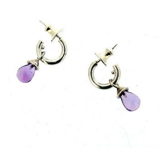 silver or gold miini hoop amethyst earrings by will bishop jewellery design