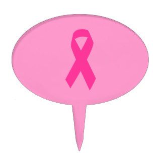 Pink Awareness Ribbon Cake Pick