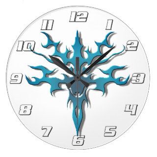 Spawn Tribal Tattoo   Ocean with numbers Clock