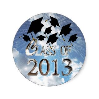 Flying Graduation Hats Class Of 2013 Stickers