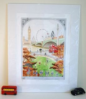 london in autumn print by kate anniss illustrations