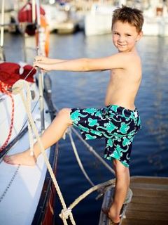 boys jade gecko swimshorts by starblu luxury resortwear