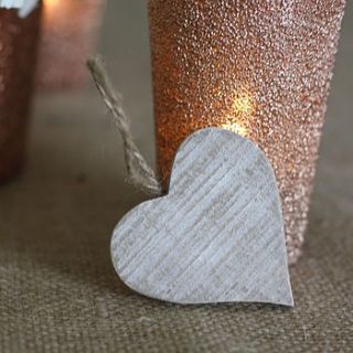 set of 10 wooden hearts on twine by the wedding of my dreams