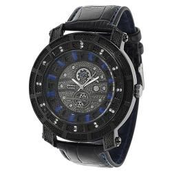Geneva Platinum Men's Rhinestone accented Genuine Leather Watch Geneva Men's Geneva Watches