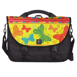 Striped Rainbow Butterflies Flowers And Hearts Commuter Bag