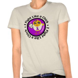 I Fight Like a Chick (Purple Ribbon) Tee Shirts