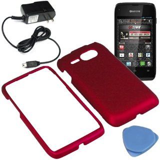 BW Hard Shield Shell Cover Snap On Case for Virgin Mobile Kyocera Event C5133 + Tool + Home Charger  Red Cell Phones & Accessories