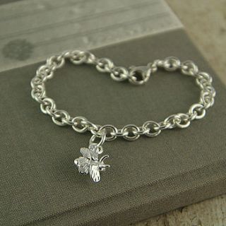 silver bee charm bracelet by scarlett jewellery