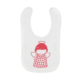 little angel christmas baby bib by scamp