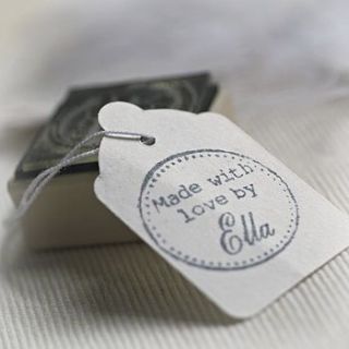 personalised 'made with love by' rubber stamp by this is pretty