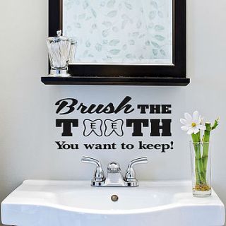 brush the teeth bathroom sticker by wall decals uk by gem designs