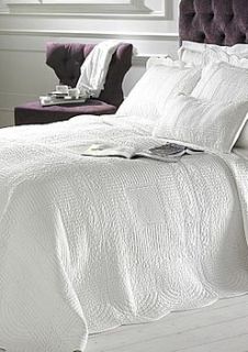 white geomettric cotton pillowsham by coast and country interiors