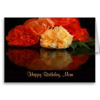 Happy Birthday, Mom, Roses reflected on mirror Card