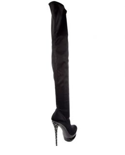 Gianmarco Lorenzi Collector Crystal Heel Thigh High Boot