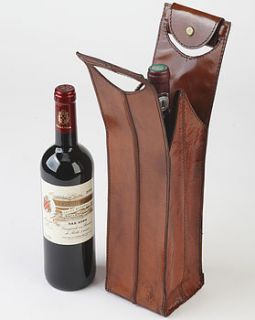 leather wine bottle carrier by life of riley
