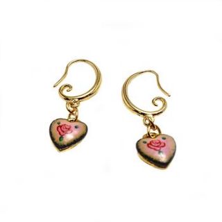 heart enamel earrings by eve&fox