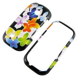 Color Butterflies Black Protector Case for LG Cosmos 2 VN251 Cell Phones & Accessories