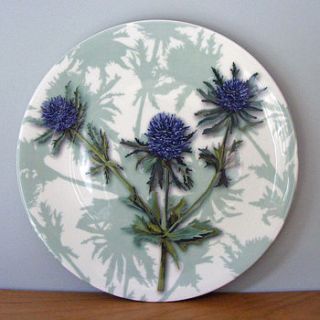 coupe / wall art plate in flower designs by joanna london print decorated ceramics