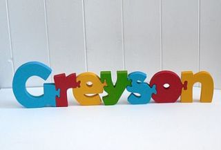 freestanding name puzzle by hamble & pops