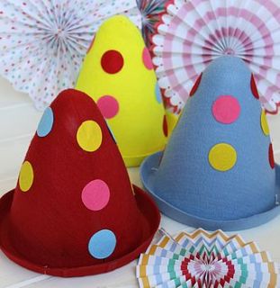 felt spotty clown hat by posh totty designs interiors