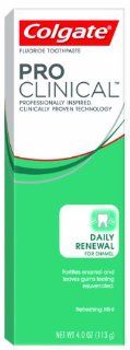 Colgate PRO Clinical Daily Renewal for Enamel Toothpaste, Mint,  4 Ounce Boxes (Pack of 4) Health & Personal Care