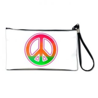 Artsmith, Inc. Clutch Bag Purse (2 Sided) Neon Peace Symbol Clothing