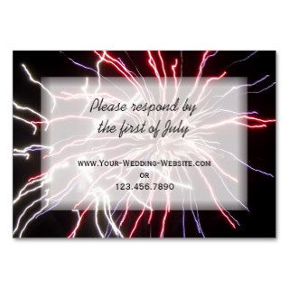Fireworks Wedding RSVP Response Card Business Card Template