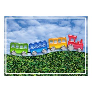 Toy Train in the Countryside Invite