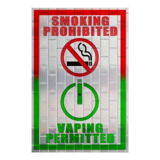 Smoking Prohibited, Vaping Permitted Poster