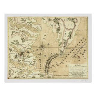 Siege of Yorktown Map 1781 Poster