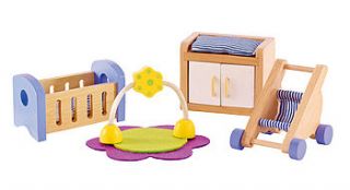 wooden toy baby's bedroom furniture by the hare and the broom