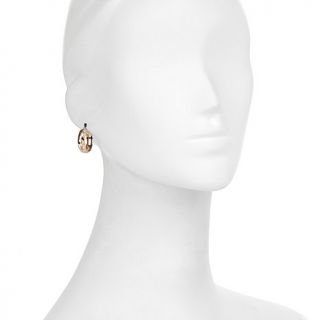 Michael Anthony Jewelry® 10K Textured Stripe Hoop Earrings